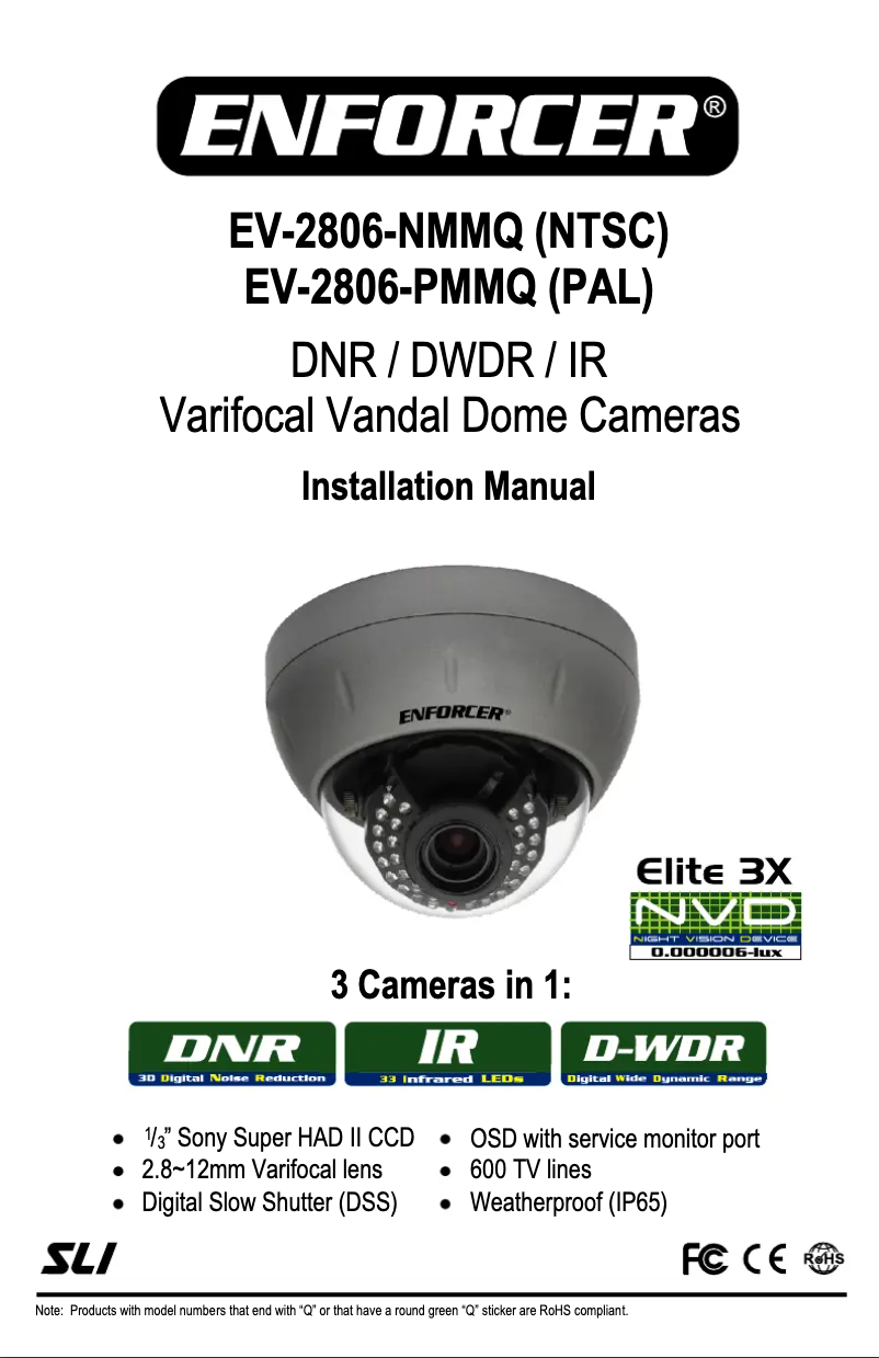 Page n°1 - Manuel utilisateur Enforcer Elite EV-2806-NMMQ