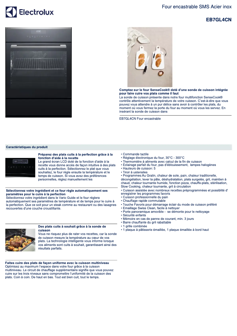 Page n°1 - Fiche technique Electrolux EB7GL4CN