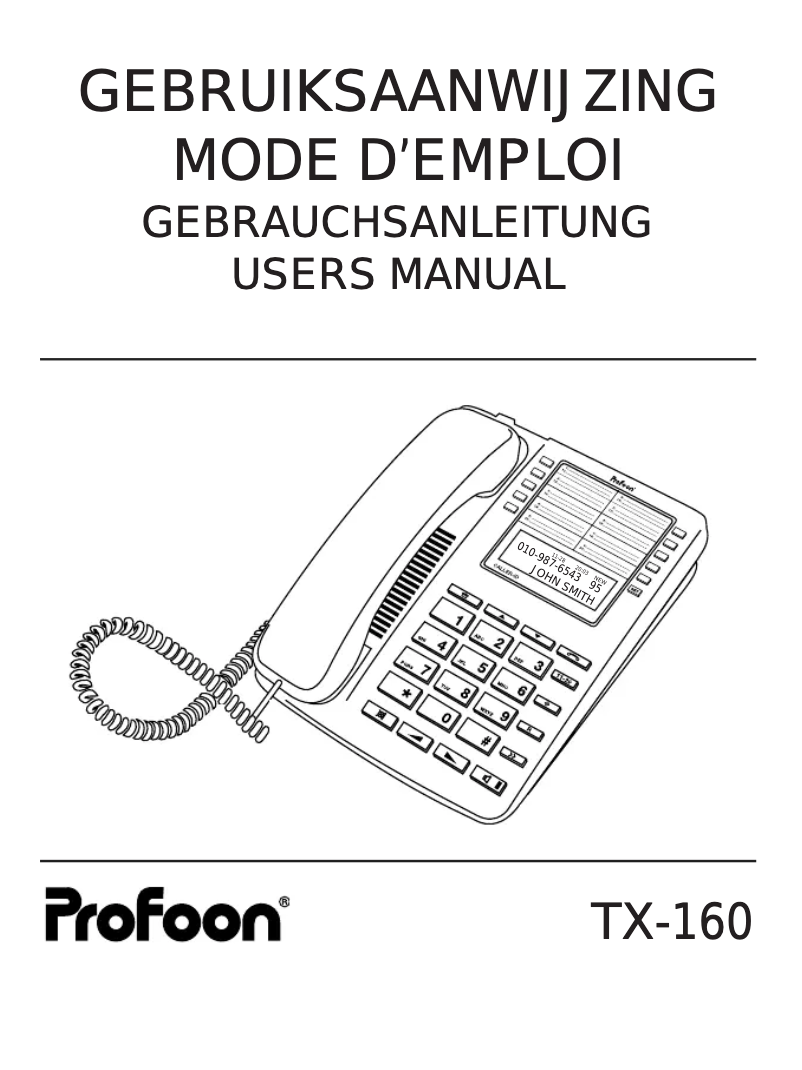 Image de la première page du manuel de l'appareil TX-160