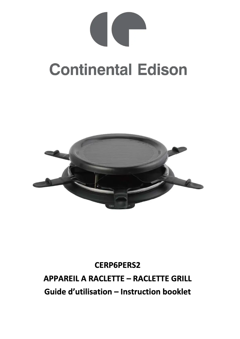 Page 1 de la notice Manuel utilisateur Continental Edison CERP6PERS2