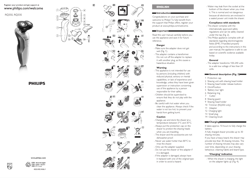 Image de la première page du manuel de l'appareil RQ330