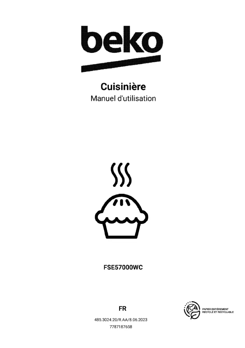 Page n°1 - Manuel utilisateur Beko FSE57000WC