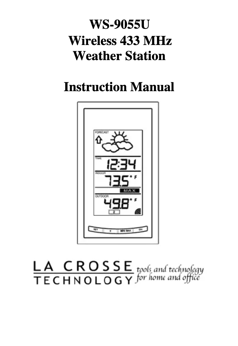 Page n°1 - Manuel utilisateur La Crosse Technology WS-9055TWC