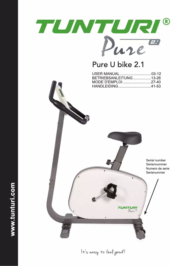 Page n°1 - Manuel utilisateur Tunturi Pure U Bike 2.1