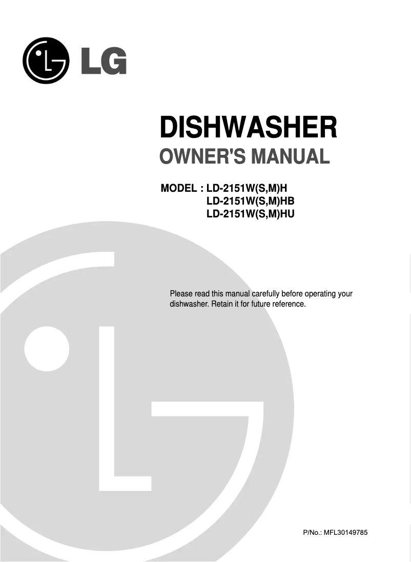 Imagen de la primera página del manual del dispositivo LD-2151WH