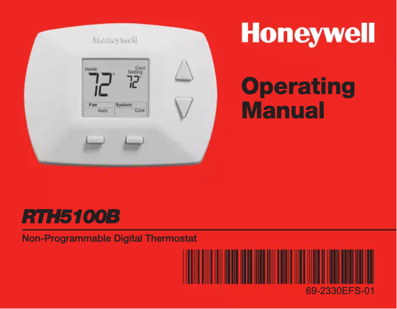 Page 1 de la notice Manuel utilisateur Honeywell RTH5100B