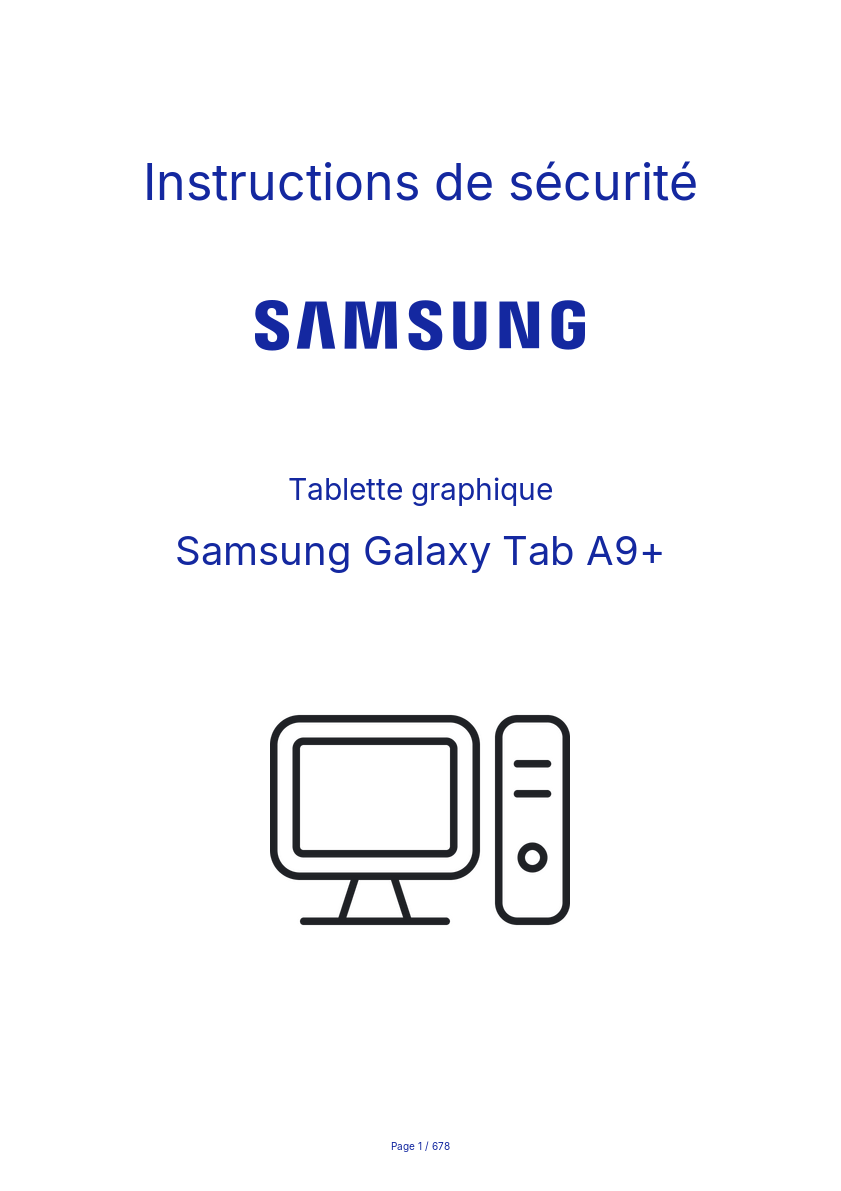 Image de la première page du manuel de l'appareil Galaxy Tab A9+