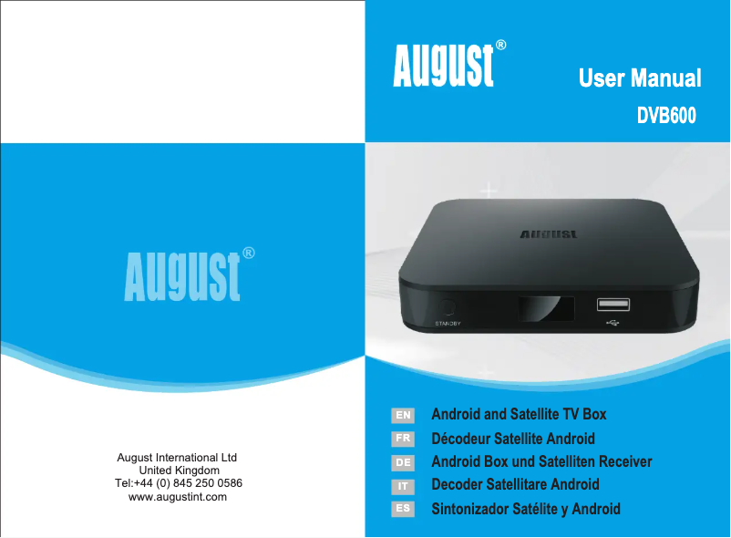 Page n°1 - Manuel utilisateur August DVB600