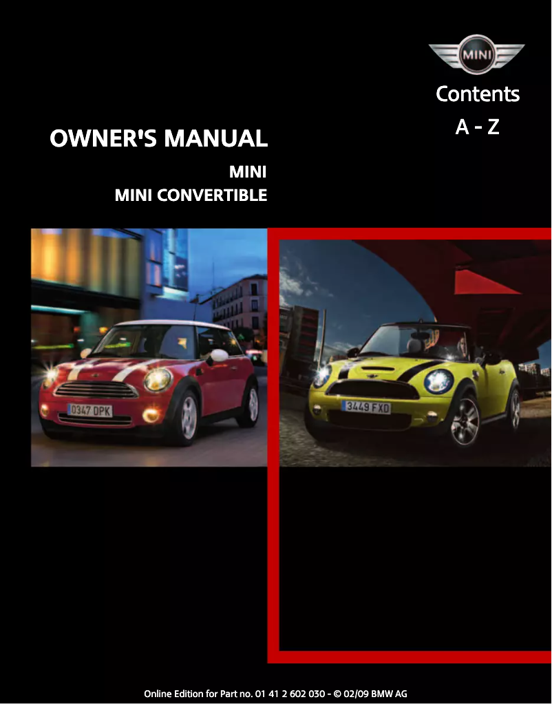 Página 1 del manual Manual de usuario Mini Hardtop (2009)