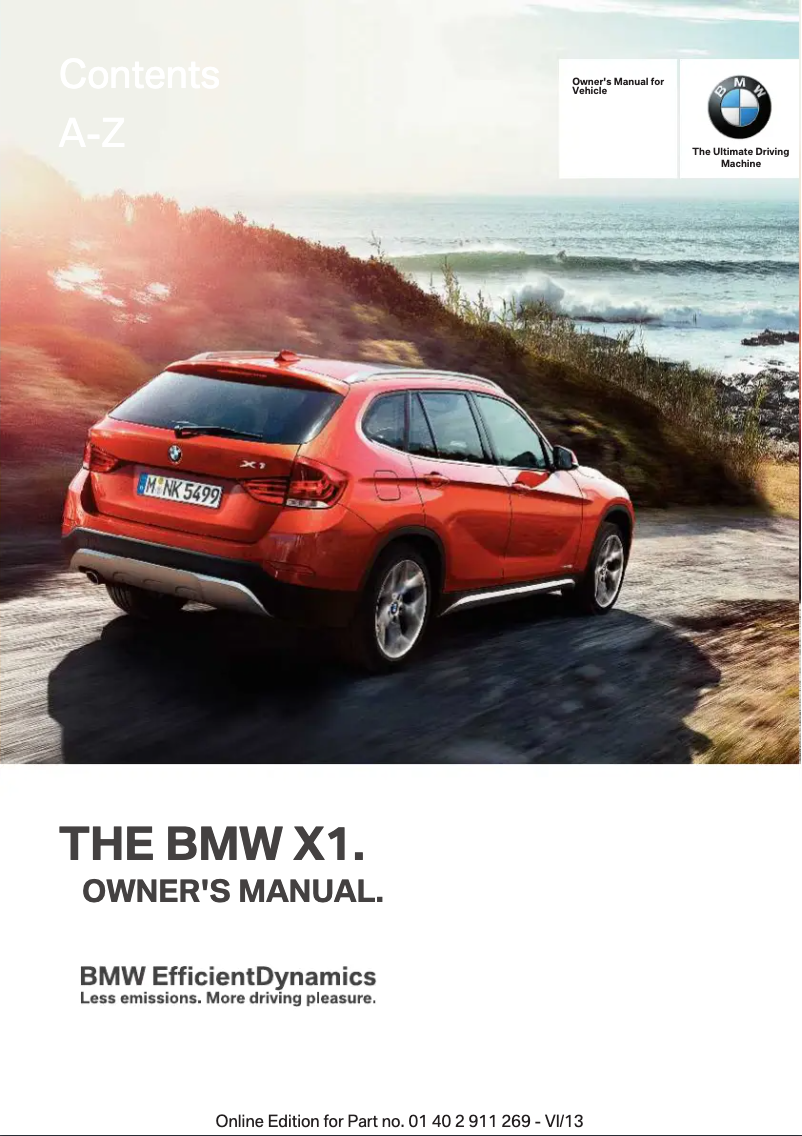Page 1 de la notice Manuel utilisateur BMW X1 sDrive28i (2014)