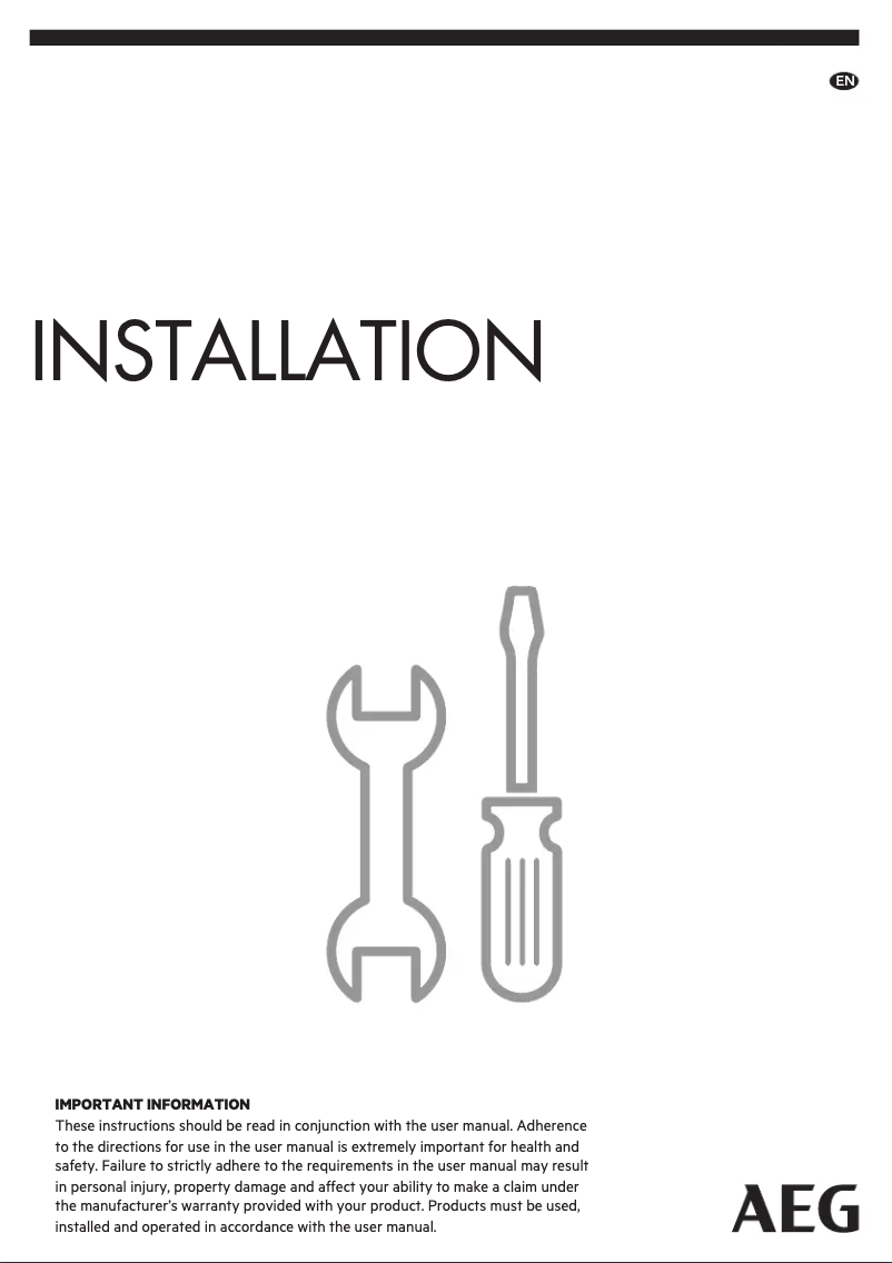 Página 1 del manual Guía de instalación AEG BPK552220M