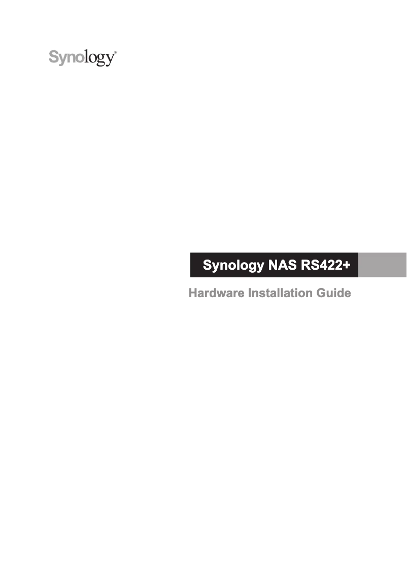 Page 1 de la notice Manuel utilisateur Synology RackStation RS422+