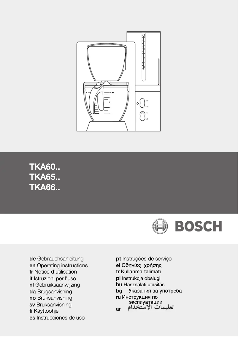 Page n°1 - Manuel utilisateur Bosch TKA 6074