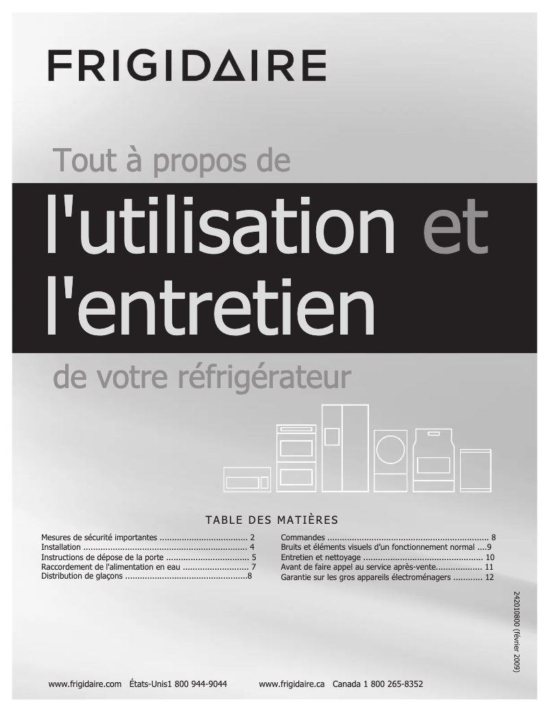 Page n°1 - Manuel utilisateur Frigidaire XGTI1845KF