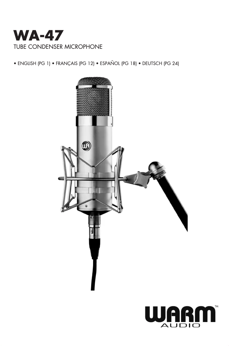 Page 1 de la notice Manuel utilisateur Warm Audio WA-47