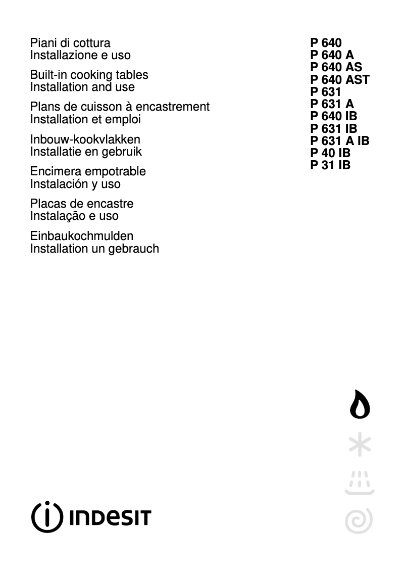Page n°1 - Manuel utilisateur Indesit P 640 A (TF)
