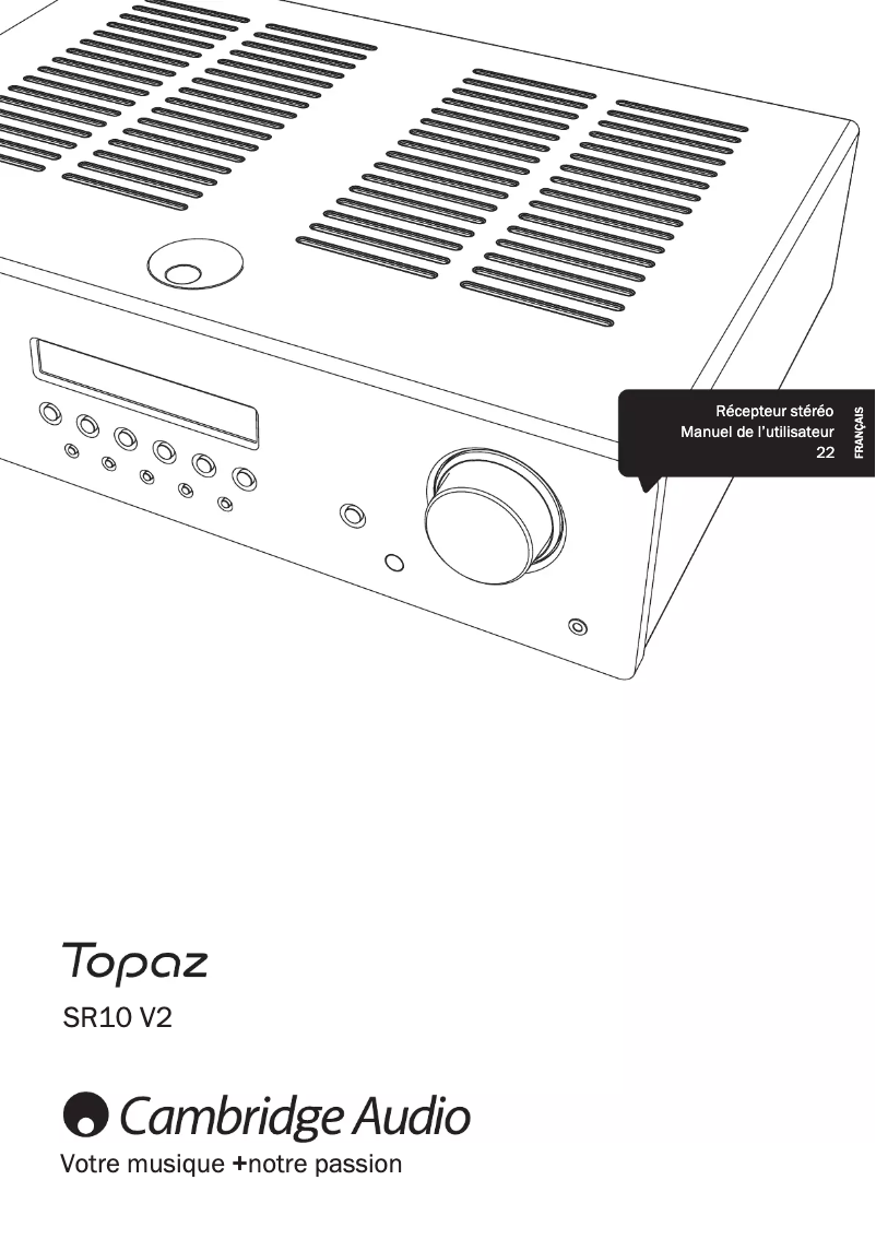 Image de la première page du manuel de l'appareil Topaz SR10