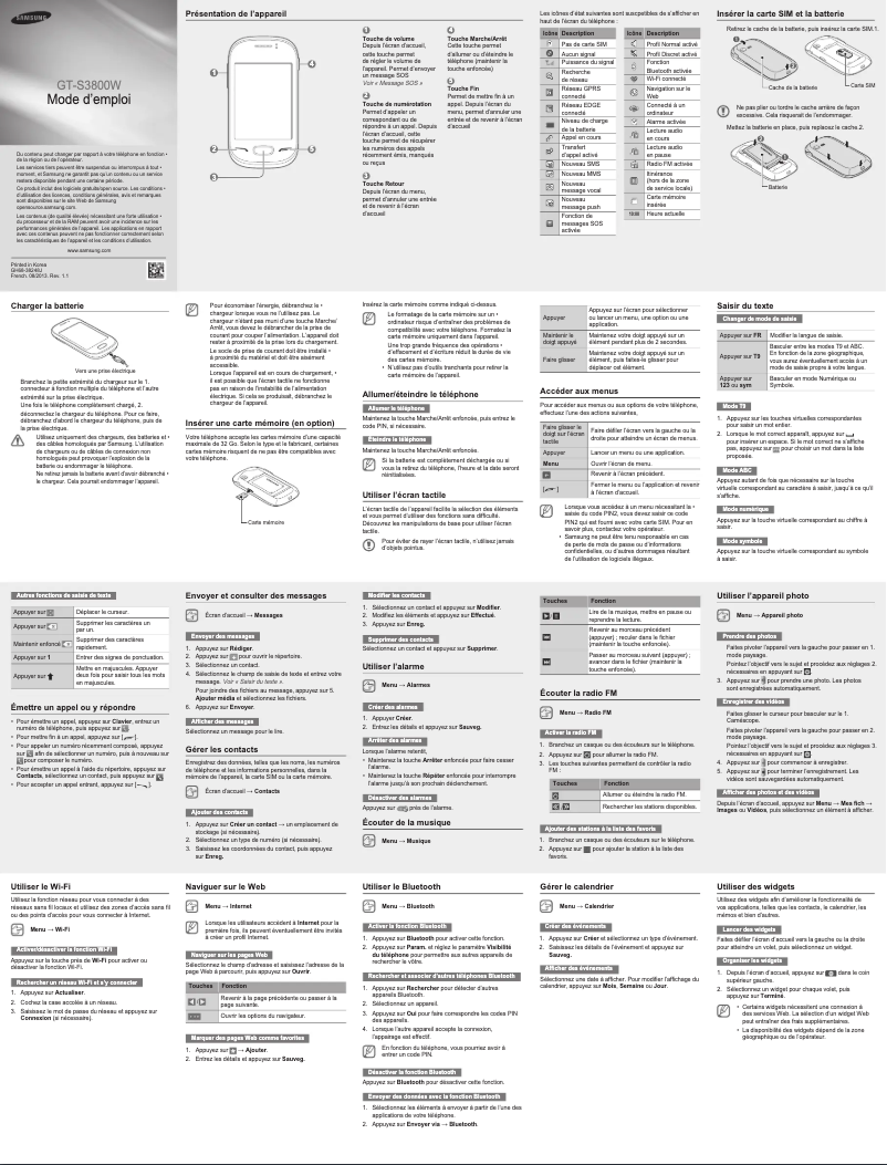 Página 1 del manual Manual de usuario Samsung Rex 70