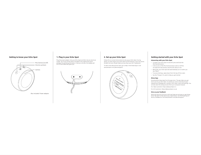 Page n°1 - Manuel utilisateur Amazon Echo Spot
