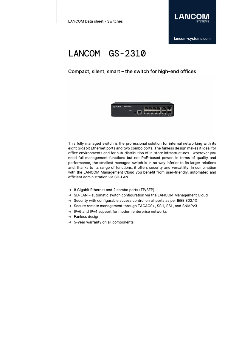 Image de la première page du manuel de l'appareil GS-2310