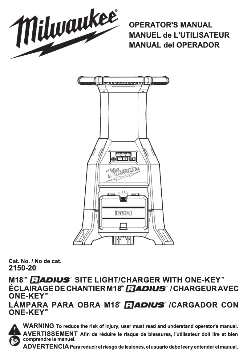 Page n°1 - Manuel utilisateur Milwaukee M18 Radius ONE-KEY 2150-20