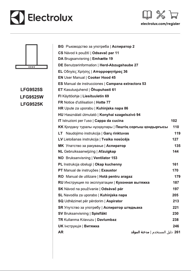 Page n°1 - Manuel utilisateur Electrolux LFG9525S
