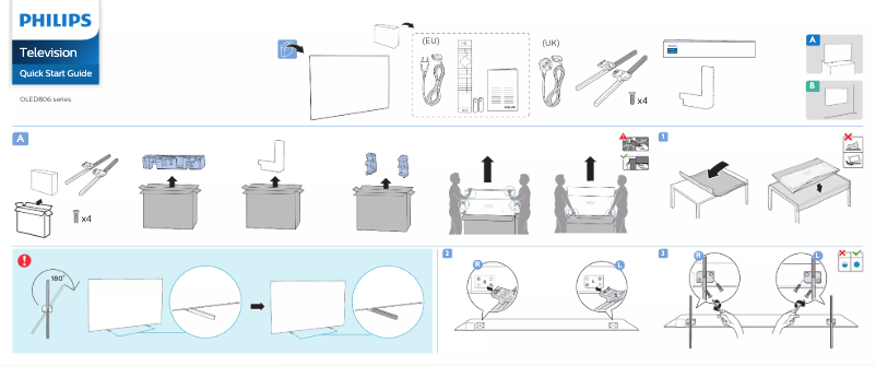 Page 1 de la notice Guide de démarrage rapide Philips 48OLED806
