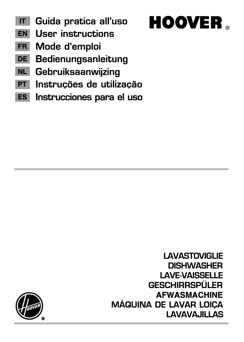 Page n°1 - Manuel utilisateur Hoover Dynamic Mega HDP 3DO62DX