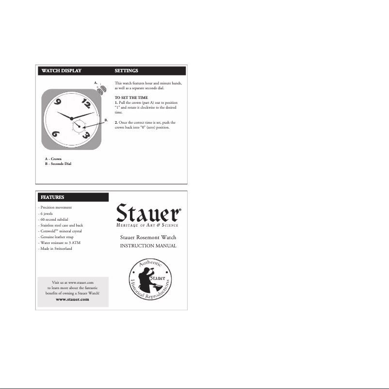 Page 1 de la notice Manuel utilisateur Stauer 28720