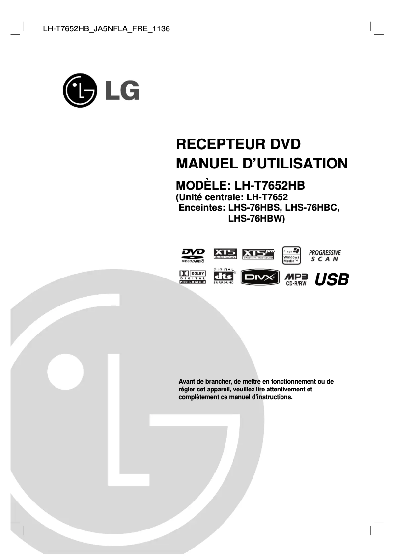 Página 1 del manual Manual de usuario LG LH-T7652HB
