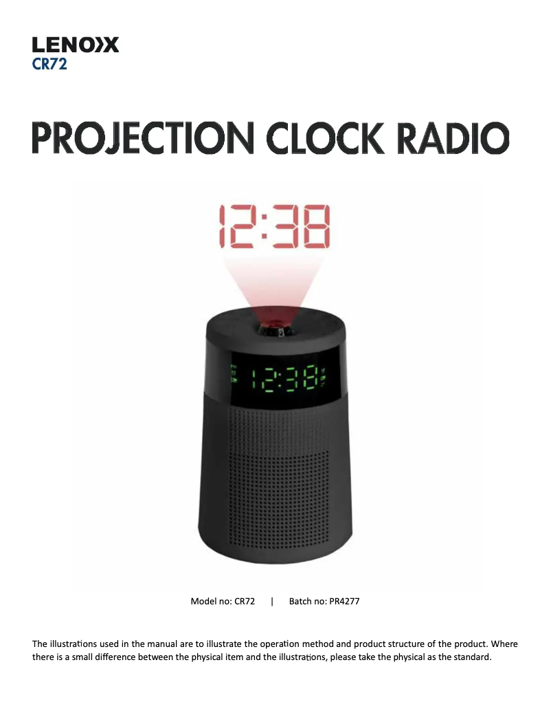 Page 1 de la notice Manuel utilisateur Lenoxx CR72