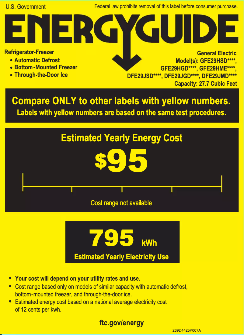 Page 1 de la notice Label énergétique Adora DFE29JSDSS