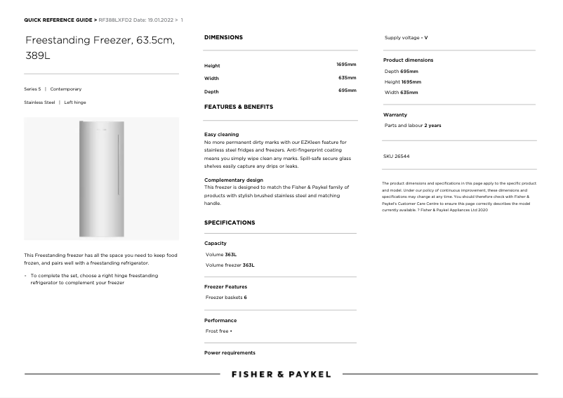 Imagen de la primera página del manual del dispositivo RF388LXFD2