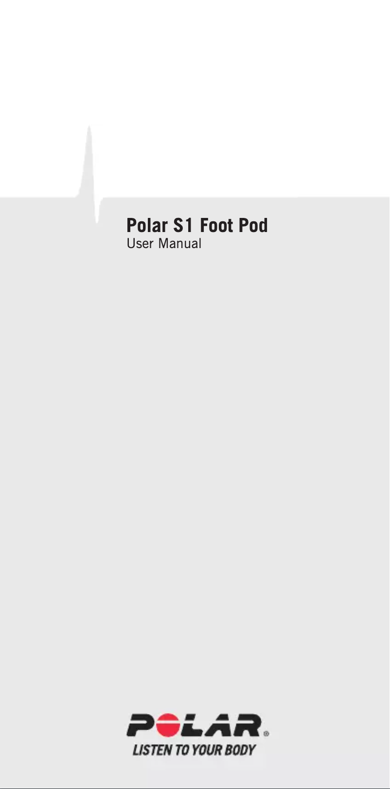 Page 1 de la notice Manuel utilisateur Polar S1 Foot Pod