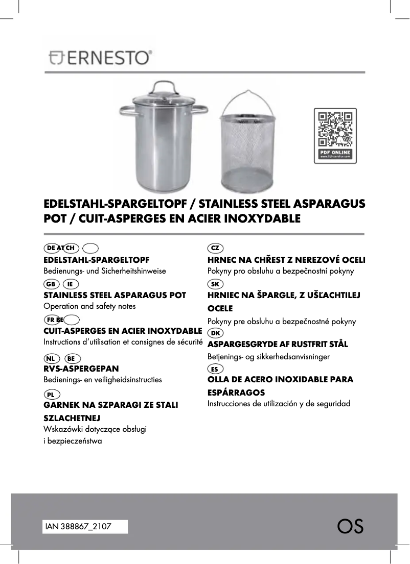 Page 1 de la notice Manuel utilisateur Ernesto IAN 388867