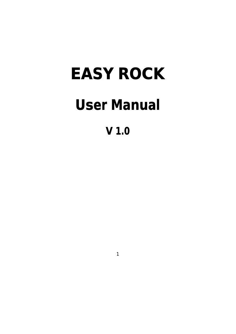 Page 1 de la notice Manuel utilisateur ITT Easy Rock