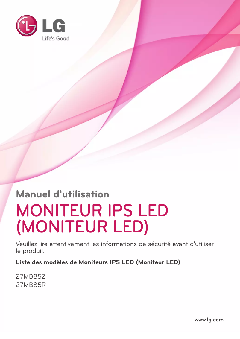 Page 1 de la notice Manuel utilisateur LG 27MB85Z-B