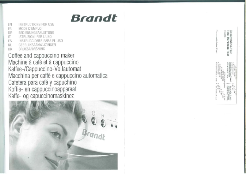 Page 1 de la notice Manuel utilisateur Brandt CMB700X