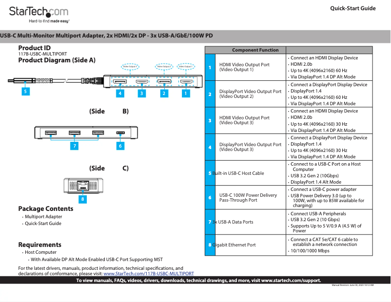 Image de la première page du manuel de l'appareil 117B-USBC-MULTIPORT