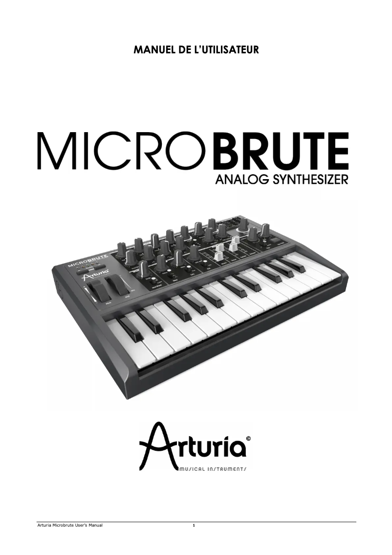 Page 1 de la notice Manuel utilisateur Arturia MicroBrute