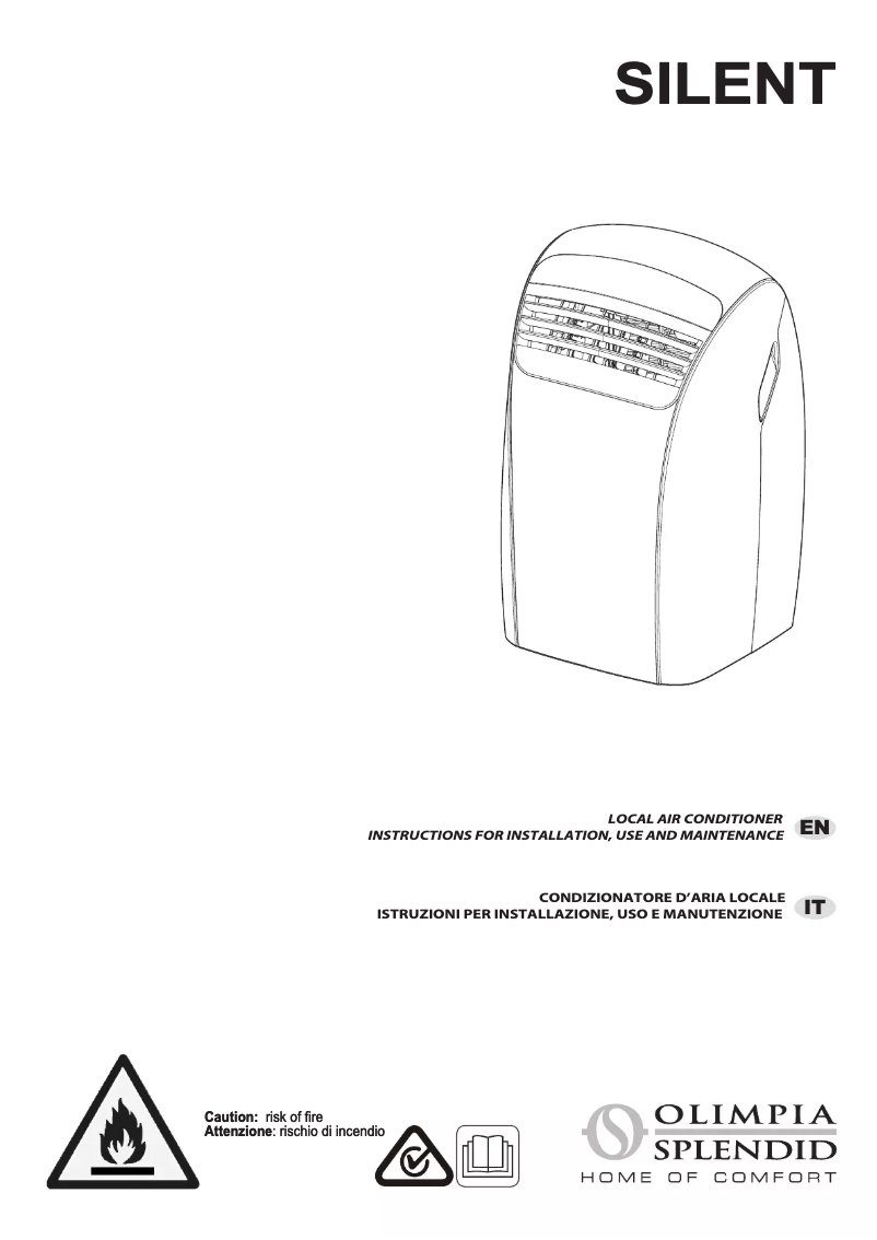 Page 1 de la notice Manuel utilisateur Olimpia Splendid Dolceclima Silent 10 P