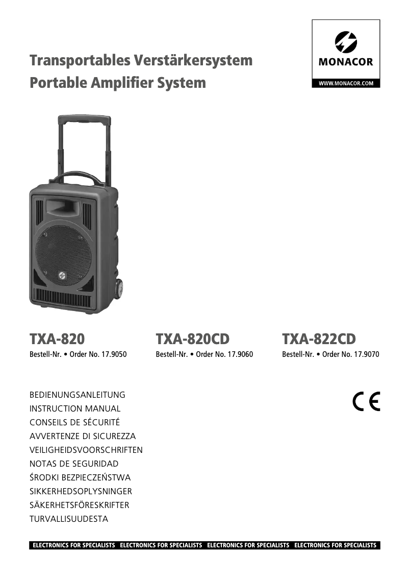Page n°1 - Manuel utilisateur Monacor TXA-822CD