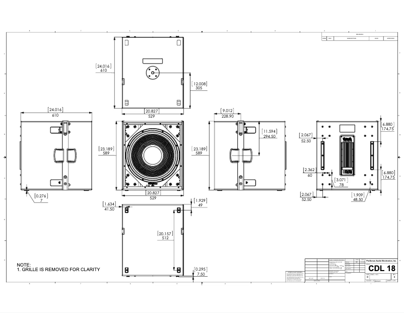 Página 1 del manual Dibujo técnico PreSonus CDL18s