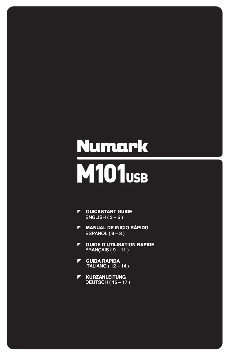 Page 1 de la notice Manuel utilisateur Numark M101USB