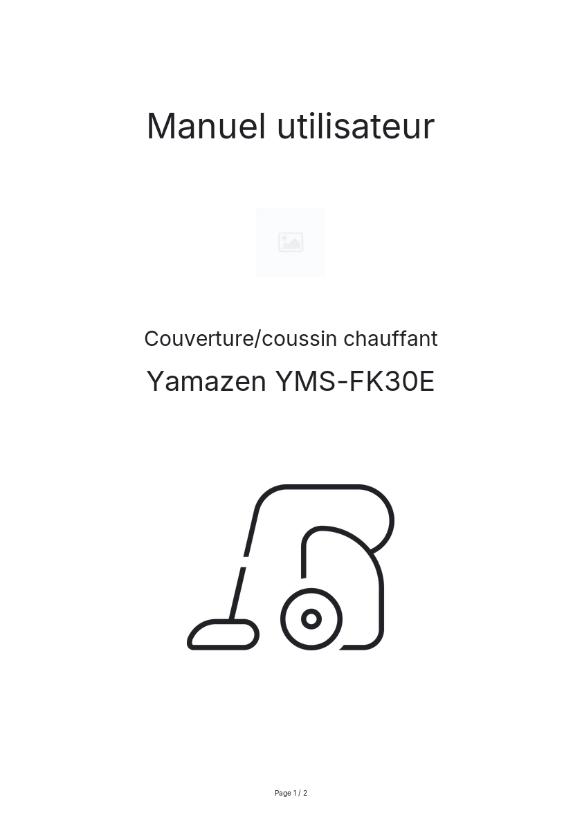 Image de la première page du manuel de l'appareil YMS-FK30E