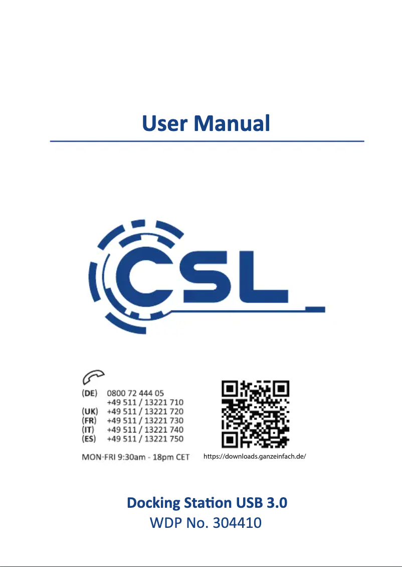 Página 1 del manual Manual de usuario CSL 304410