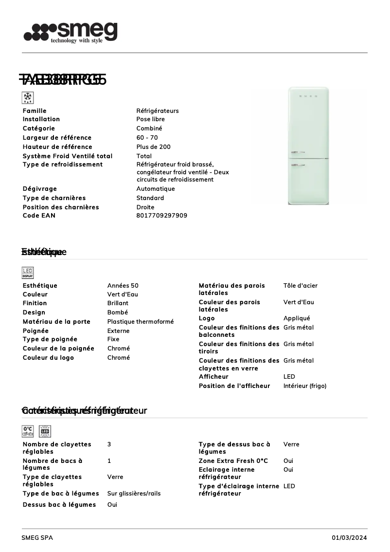 Image de la première page du manuel de l'appareil FAB38RPG5