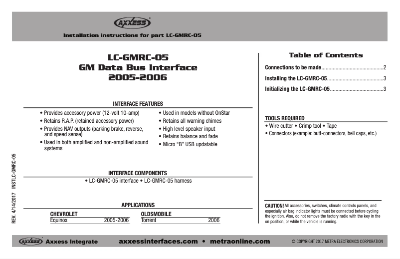 Image de la première page du manuel de l'appareil LC-GMRC-05