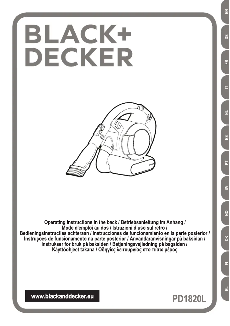 Page 1 de la notice Manuel utilisateur Black & Decker PD1820L