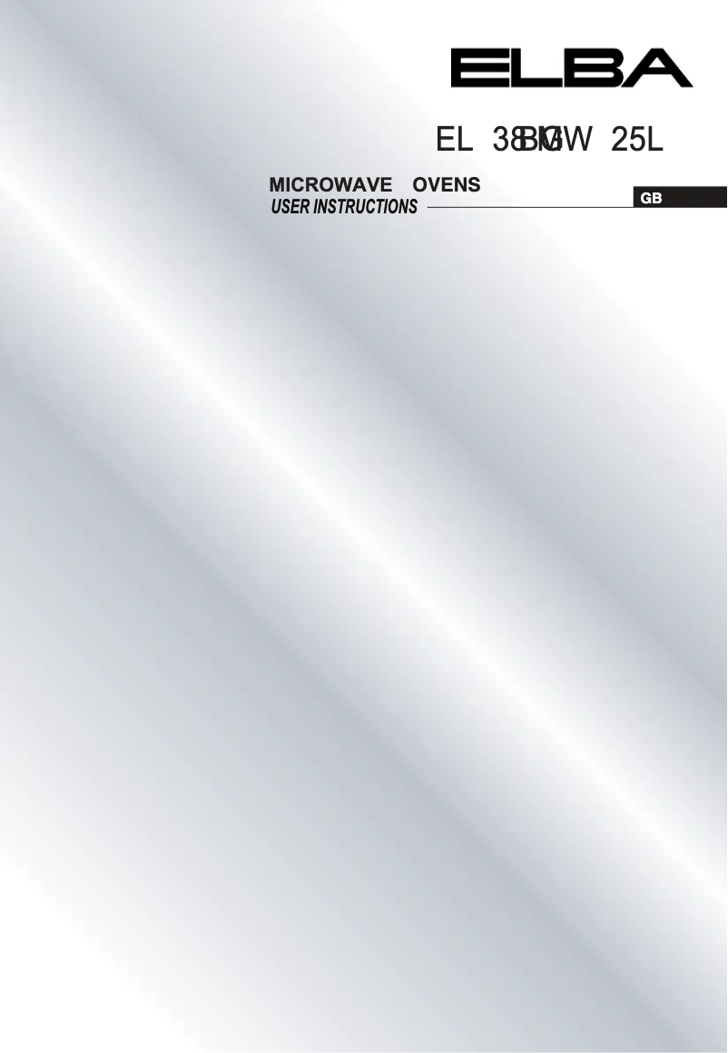 Page n°1 - Manuel utilisateur Elba Elio EL 38BG MW 25L
